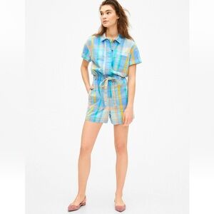 GAP Plaid Cotton Romper – Size 4